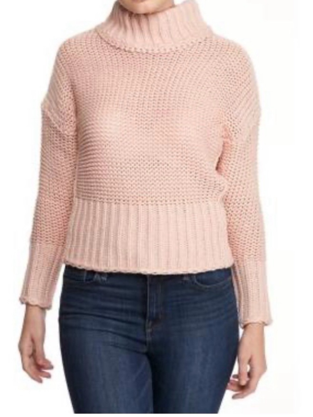 Wonderly Juniors Pink Long Sleeve Chunky Rib Stitch Sweater New With Tags Medium